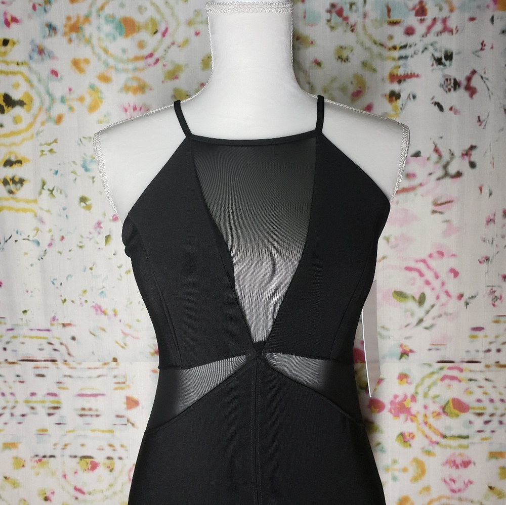 NWT Black Bodycon Sheer Sexy Dress Sz XS fits S